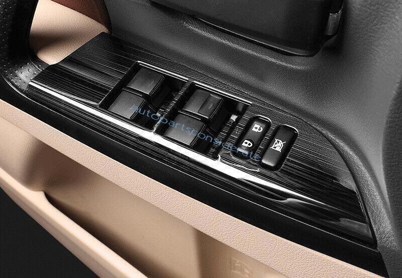 for Toyota for Land Cruiser 2013-2021 Steel Window Lift Lock Switch Panel Black Trim