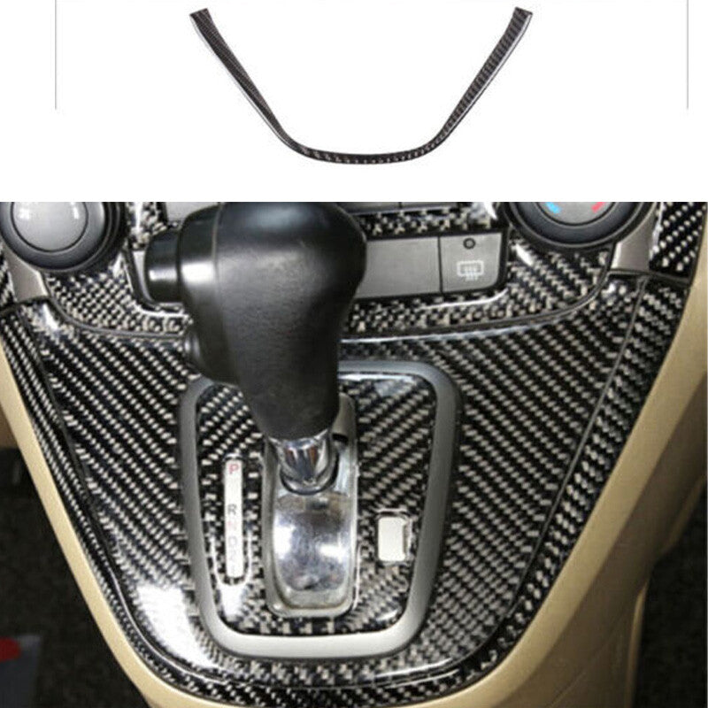 Fit for Honda CRV CR-V 2007-11 Carbon Fiber Interior Gear Shift Outer Frame Trim