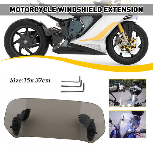 Motorcycle windshield extension, boiler windshield deflector universal clip