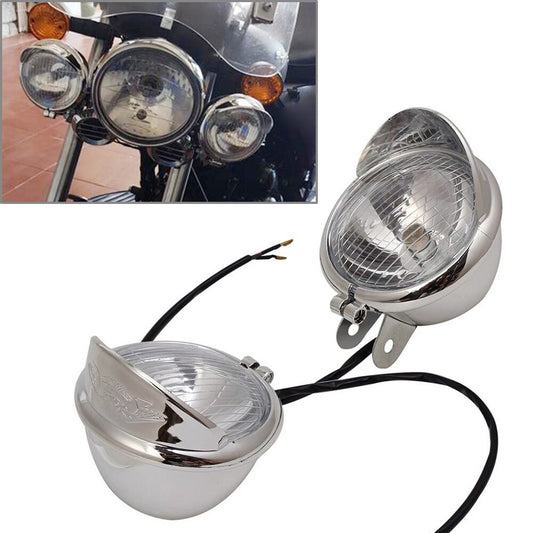 Chrome Passing Fog Lights for Kawasaki Vulcan VN 800 900 1500 1600 1700 2000