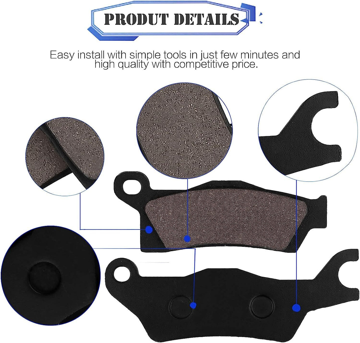 Brake Pad for Can-Am Outlander 1000 500 650 800 R 4x4 STD Max 450 800 EFI STD500