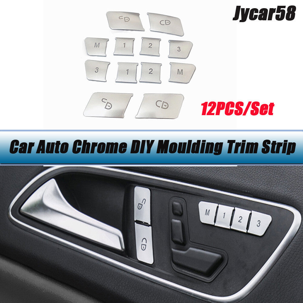 12PCS ABS for Seat Memory Lock Unlock Switch Button Cover Trim for Mercedes Benz