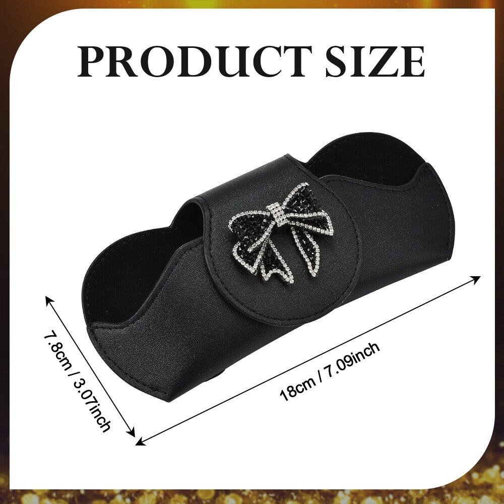 Black Sunglasses Holder for Car Viso with Black Bow Glasses Case Protective Box