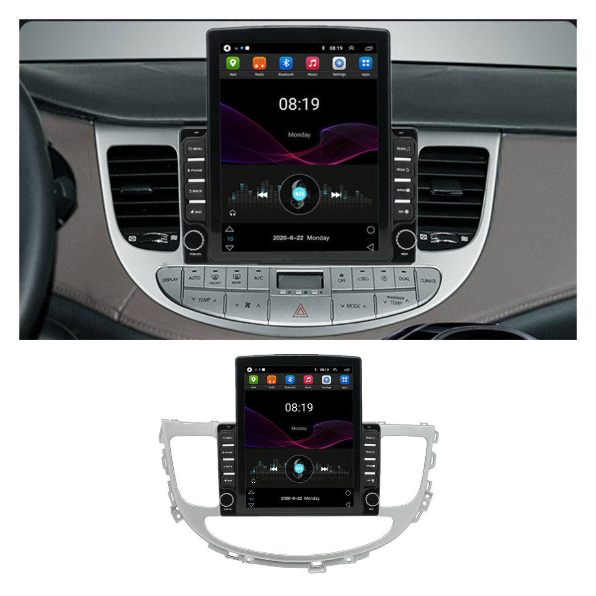 9.7 Android 12 Stereo Radio GPS Navigation FM for Hyundai for Genesis Sedan 2009-14