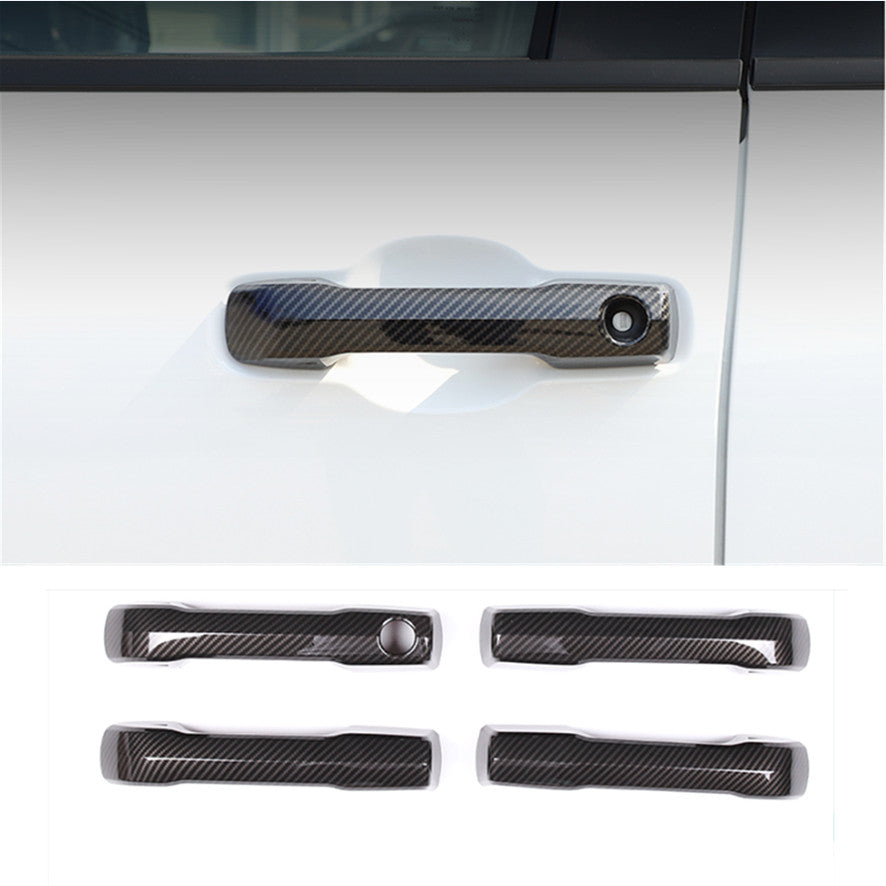 Carbon fiber exterior door handle cover trim for Toyota Tundra 2022 - 2024