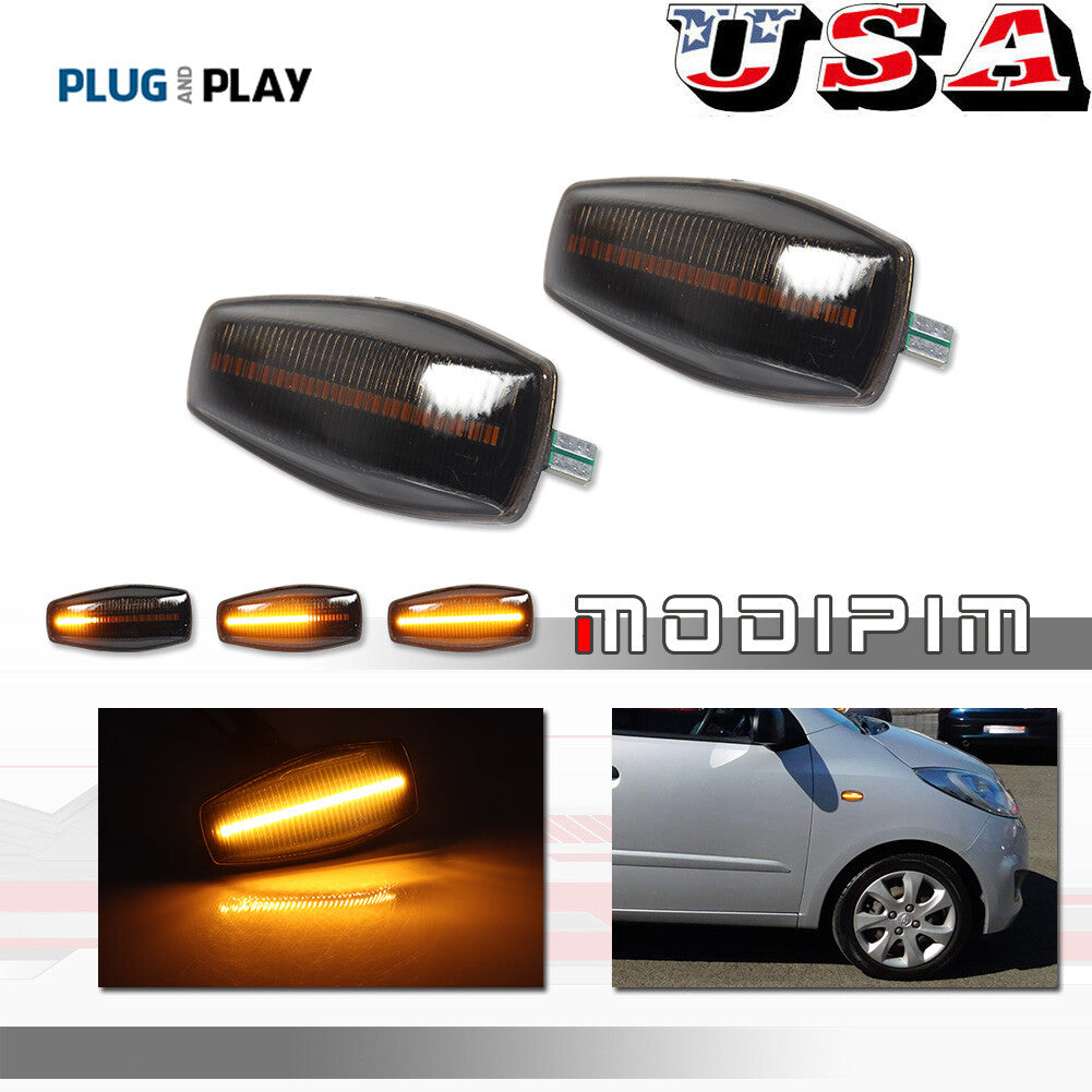 Amber LED Signal Side Marker Light for Hyundai for Tucson Tiburon Sonata Smoke Lens