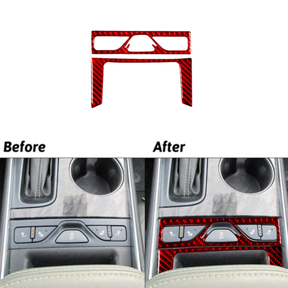 Red for Seat Button Frame Trim Type B Cover Carbon Fiber for Chevy Impala 2014-2020