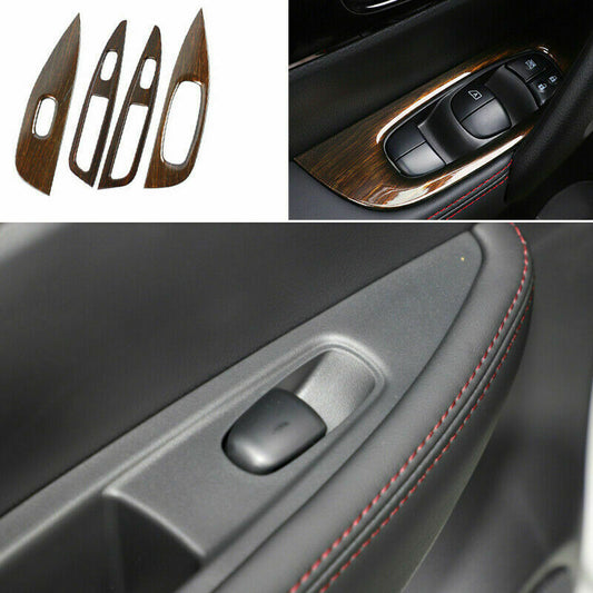 for Nissan Rogue Sport 2017-2021 Wood Grain Glass Window Lift Switch Cover Trim