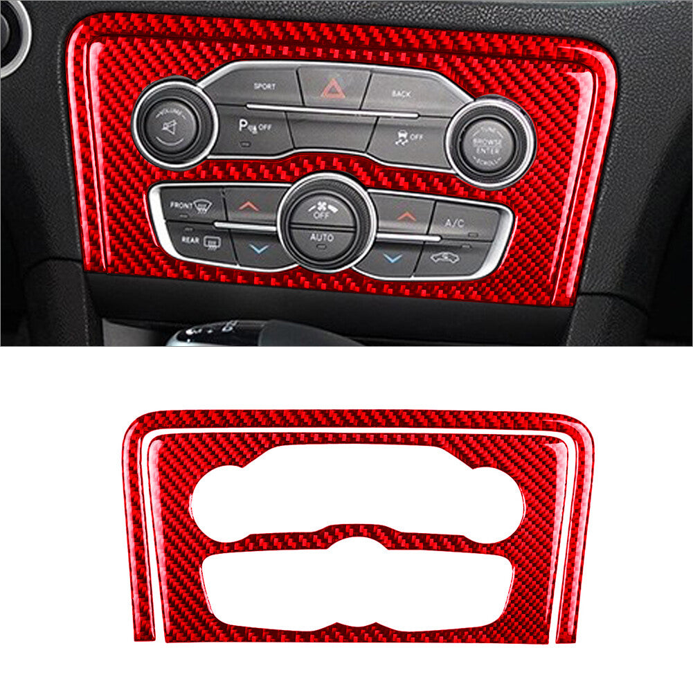 26Pcs Red Carbon Fiber Interior Full Set Cover Trim for Dodge Charger 2015-2020