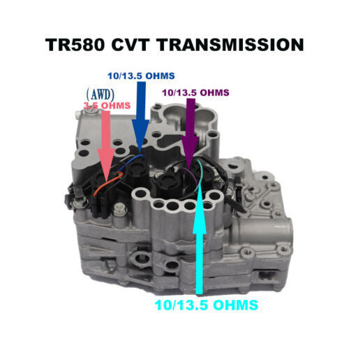 TR690 TR580 Torque Converter Lock-Up Solenoid 3x Fits for Subaru Outback CVT