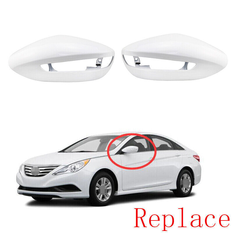 Replace for Hyundai Sonata 2011-2014 Pearl White ABS Side Rearview Mirror Cover