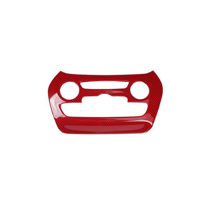 Red Carbon Fiber Central Console AC Switch Frame 1pc for Jeep Cherokee 2014-22