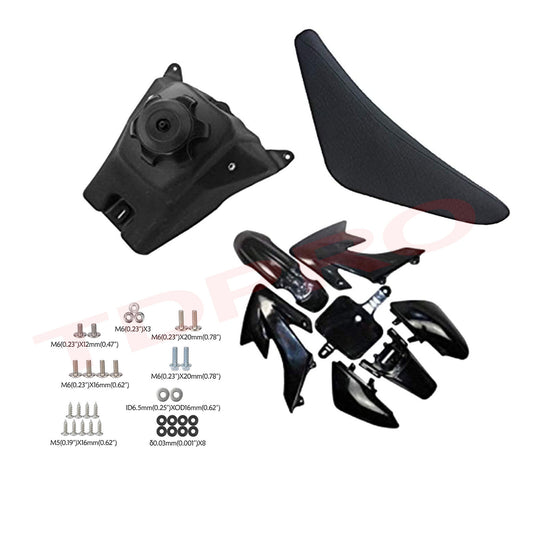 Plastic mudguard kit + for seat + fuel tank for CRF50 XR50 Taodao Pit bicycles 110c 125cc