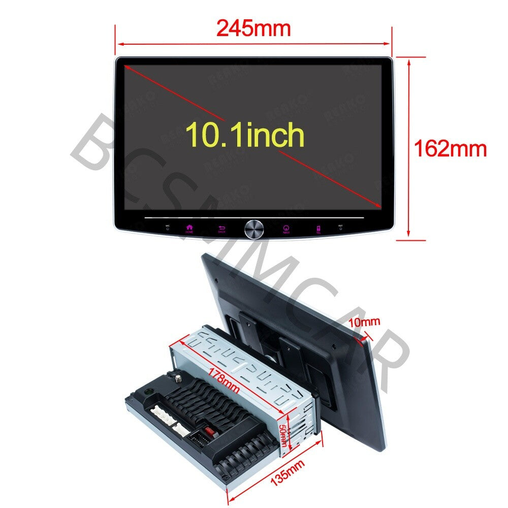 Android Car Player Radio For Apple Carplay 10in 1Din Stereo GPS Touch Screen Cam