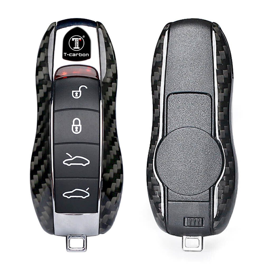 Car Remote Key Fob Shell Replacement Protective Carbon Fiber Fit for Porsche Car
