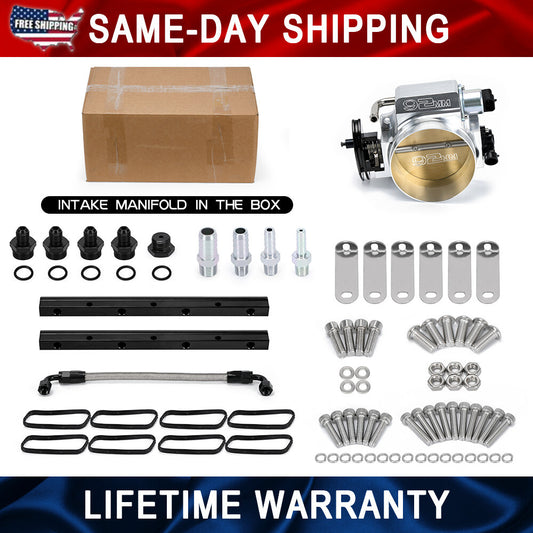 For LS1 LS2 LS6 High Profile 92mm Intake Manifold w/ Fuel RailThrottle Body 5.3