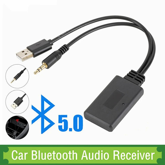 Car USB 3.5Mm Aux Media Wireless Bluetooth 5.0 Music Player Audio Cable Adapter