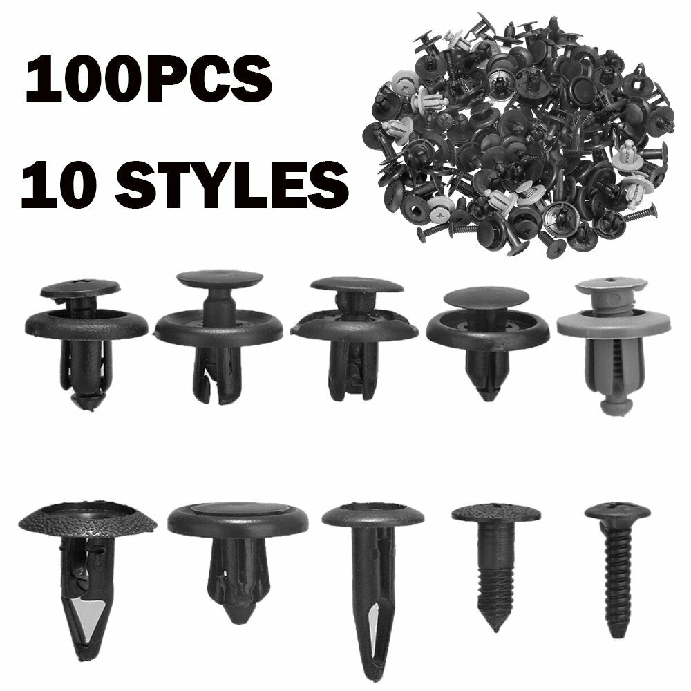 100x Car Trunk Screws, Rivets, Mudguards, Suitable for Car Plastic Fastener Kits