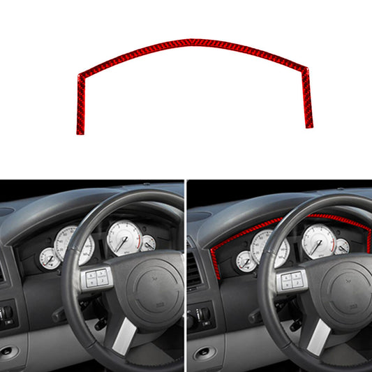 Red Carbon Fiber Speedmeter Surround Cover Trim Fit for Chrysler 300 2005-2007