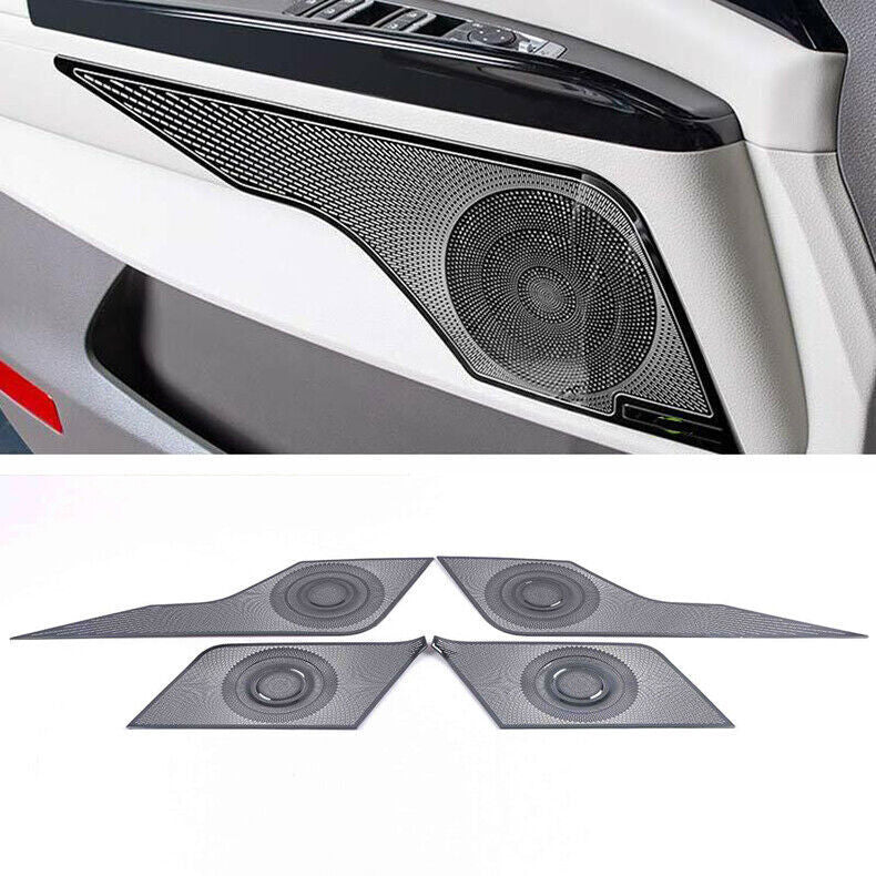for Kia Carnival 2022-23 Black Steel Inner Door Speaker Horn Frame Cover Trim 4x
