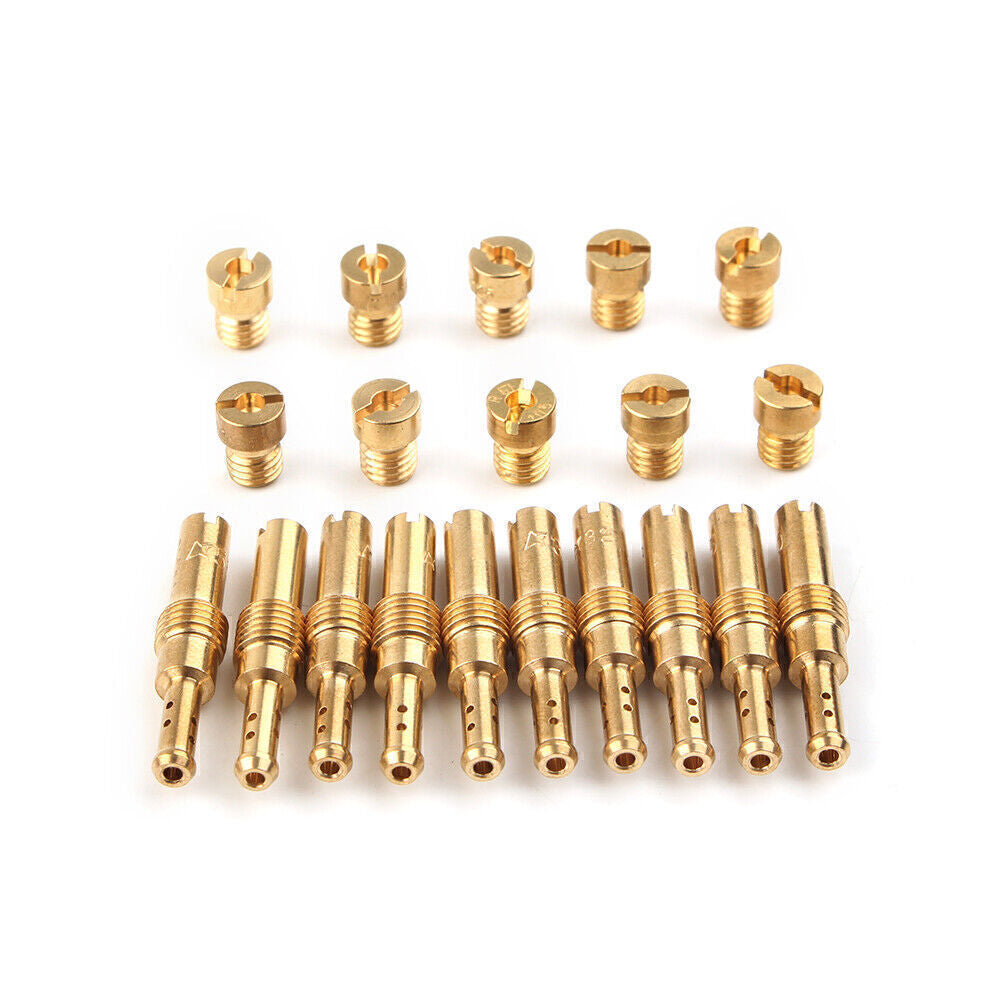 20pcs Carburetor Main Jet  Slow / Pilot Jet Kit Set For PWK CVK Motorcycle Gold