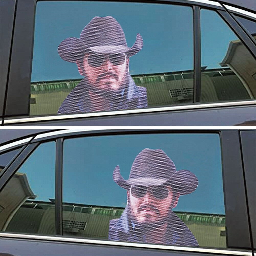 2X Cowboy- for Man Stickers Send Rip Car Window Cling Funny Car Sticker Window Decal
