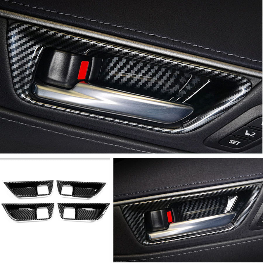 For 2021-2023 for Toyota Venza Carbon Fiber ABS Inner Door Handle Bowl Cover Trim 4P