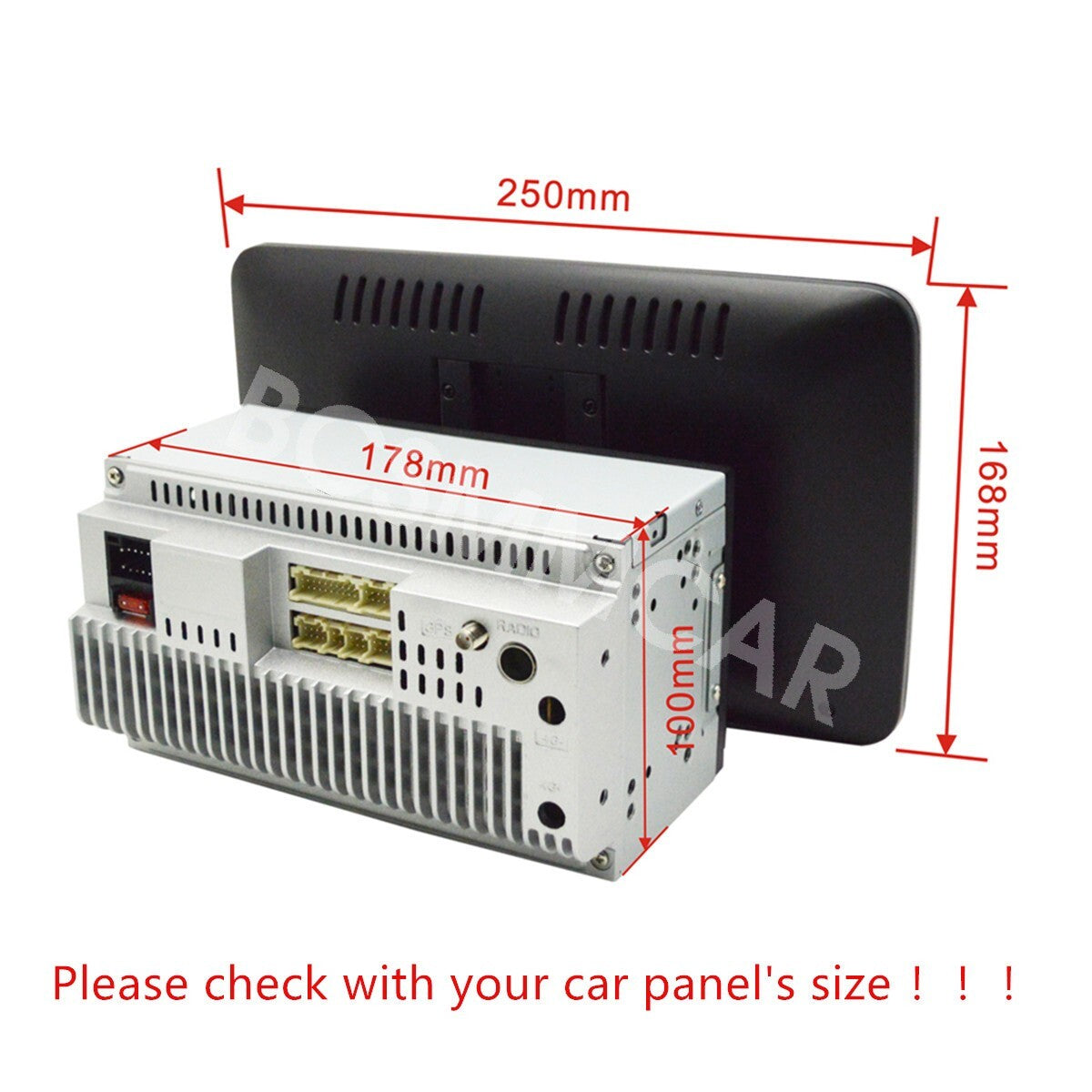 Double 2DIN 10.1in Car Stereo Radio For Apple Carplay Android Auto Touch Screen