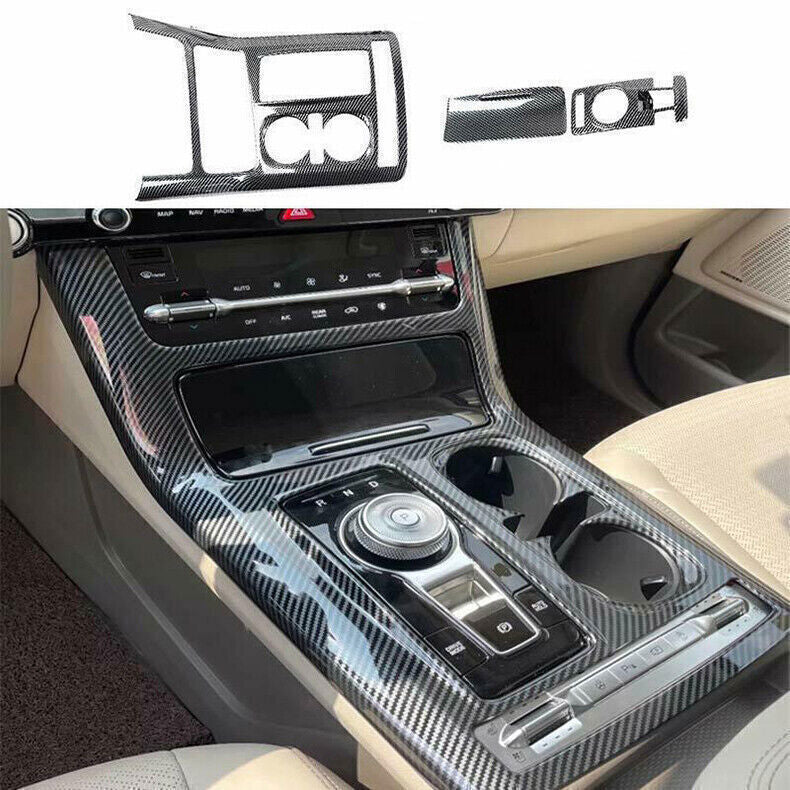 for Kia Carnival 22-24 Carbon Fiber Console Gear Shift Box Panel Frame Cover 3X