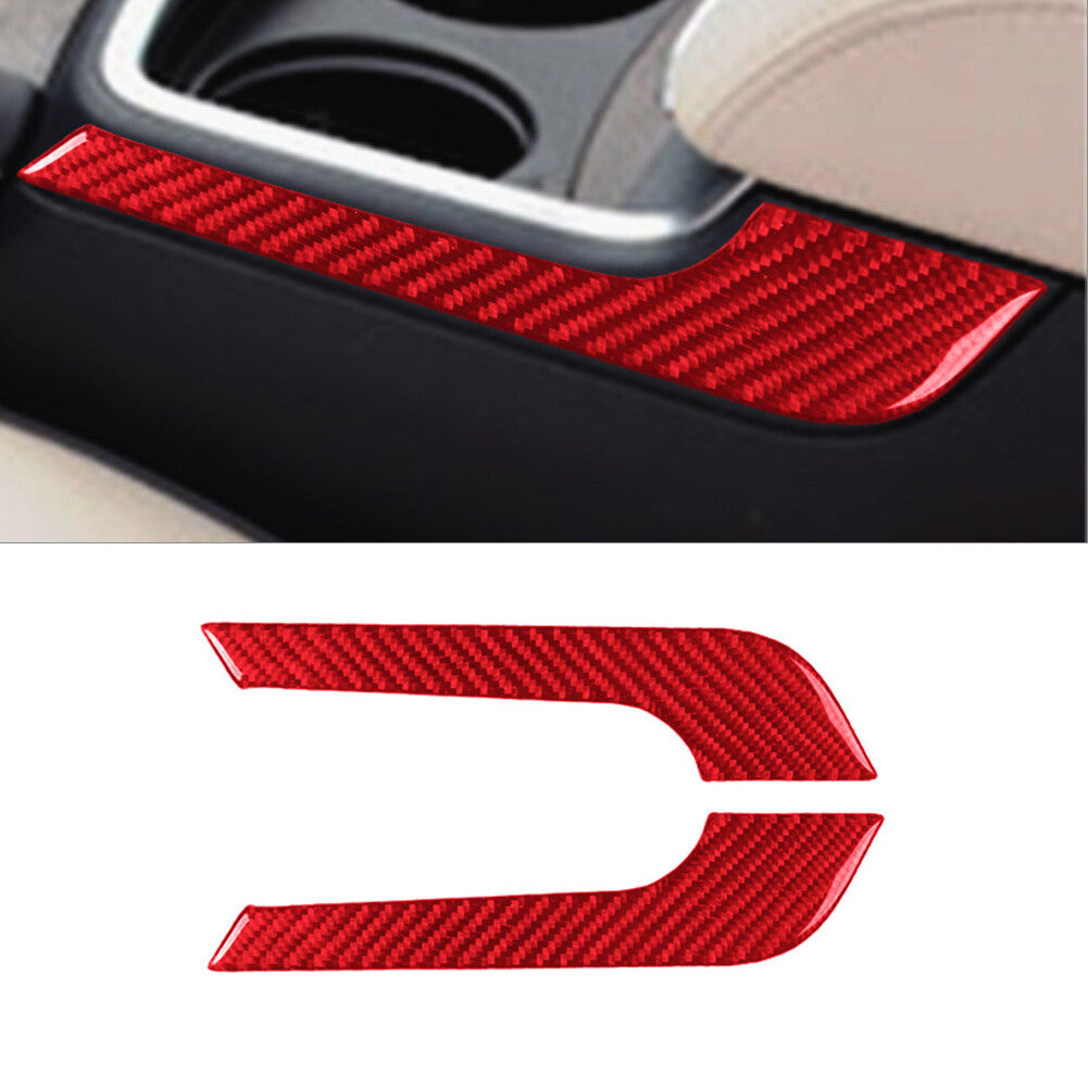 2Pcs Red Carbon Fiber Interior Armrest Side Cover Trim for Chrysler 300 2015-22
