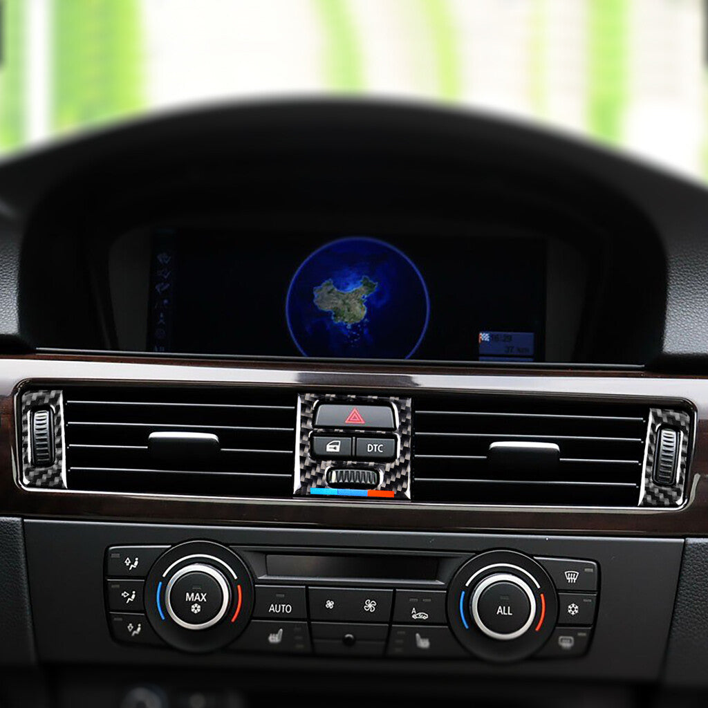 for BMW 3 Series E92 E90 02 Carbon Fiber Dashboard Air Vent Outlet Panel Trim
