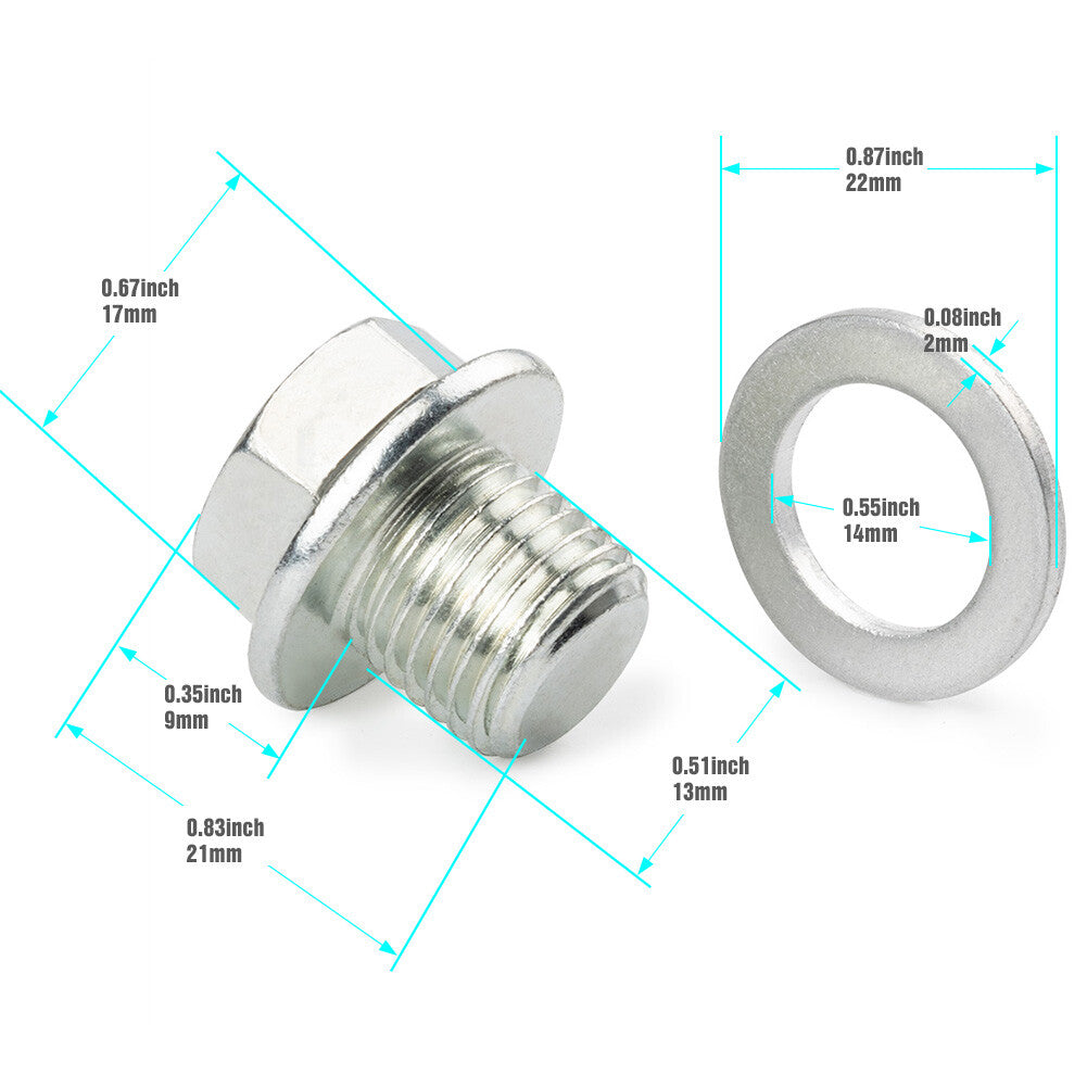 90009-R70-A00 Oil Pan Drain Bolt Plug with Washer for Honda / for Acura