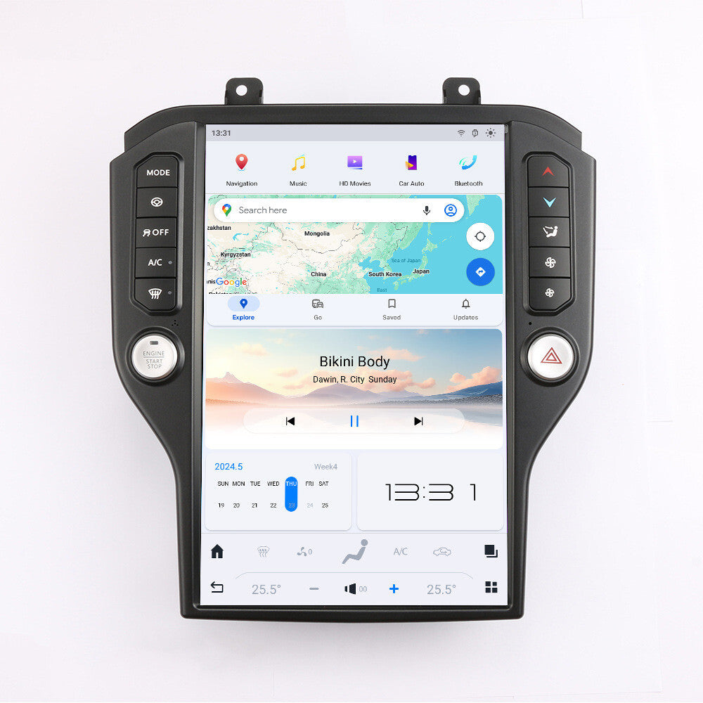 Android 13 for Tesla for Smart Radio Car GPS Vertical Screen for Ford for Mustang 2015-2023