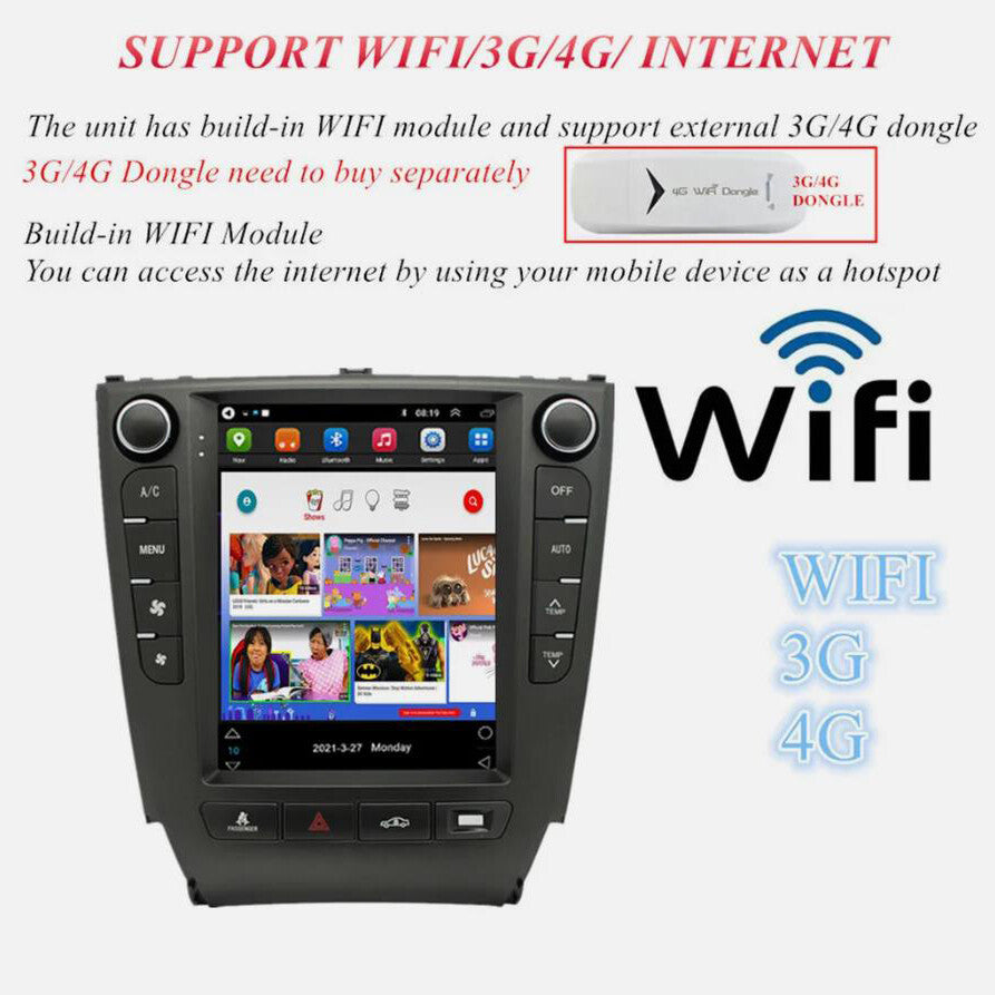 for LEXUS IS250 IS350 2005-2012 ANDROID 12 APPLE CARPLAY CAR STEREO RADIO GPS BT