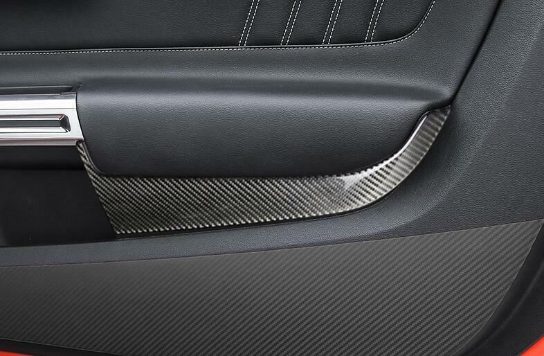 Carbon Fiber Interior Door Panel Cover Trim 2PCS Fit for Ford for Mustang 2015-2022