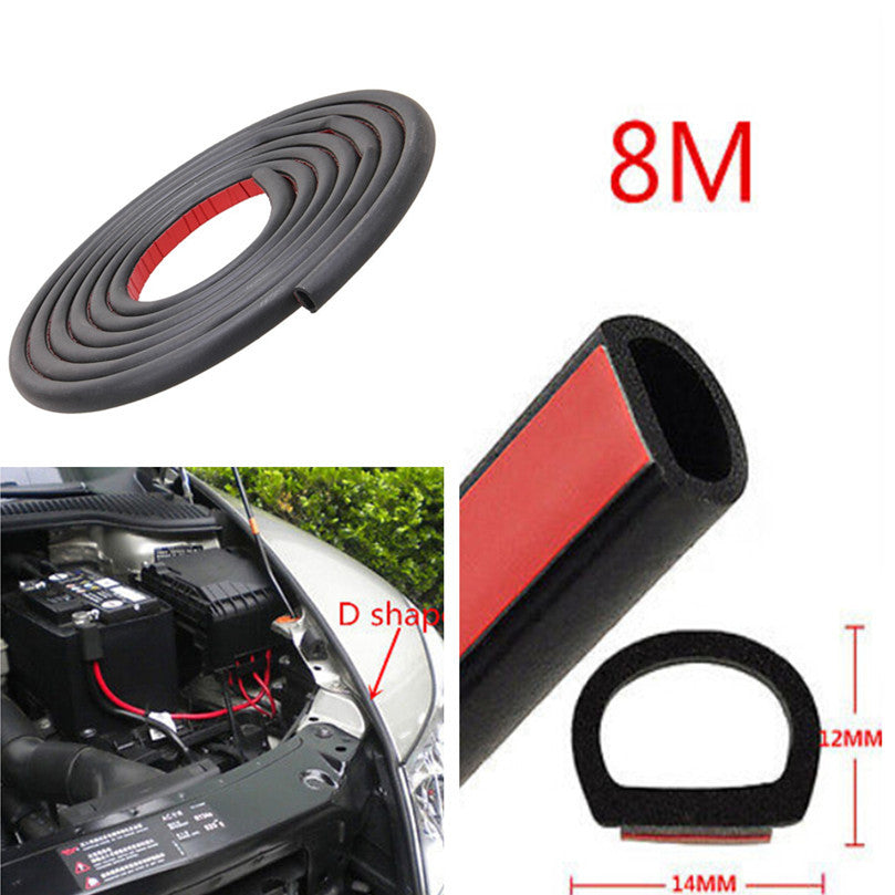 26ft Big D Shape Mat Car Door Window Edge Rubber Weatherstrip Strip Sealing Pad