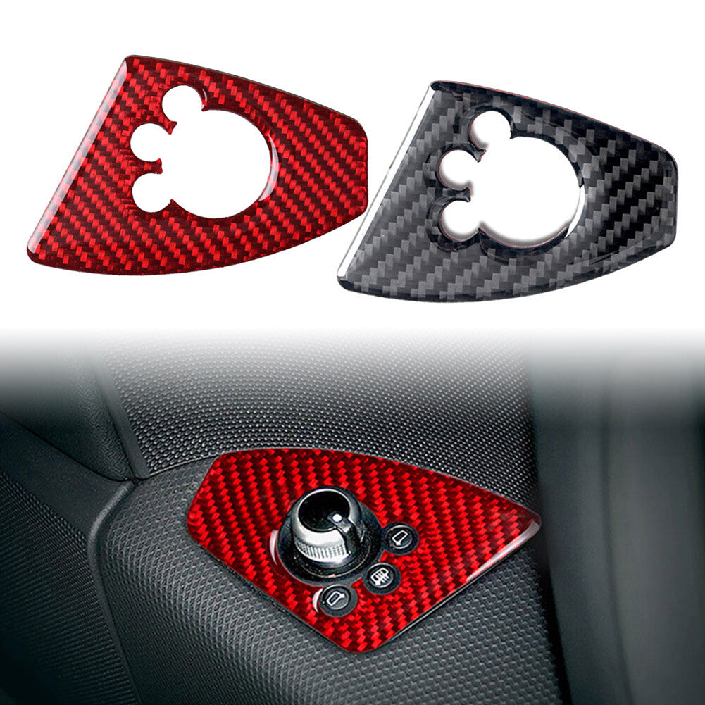 Fit for Audi TT TTRS 2008-14 Carbon Fiber Style Interior Door Lock Button Cover Trim