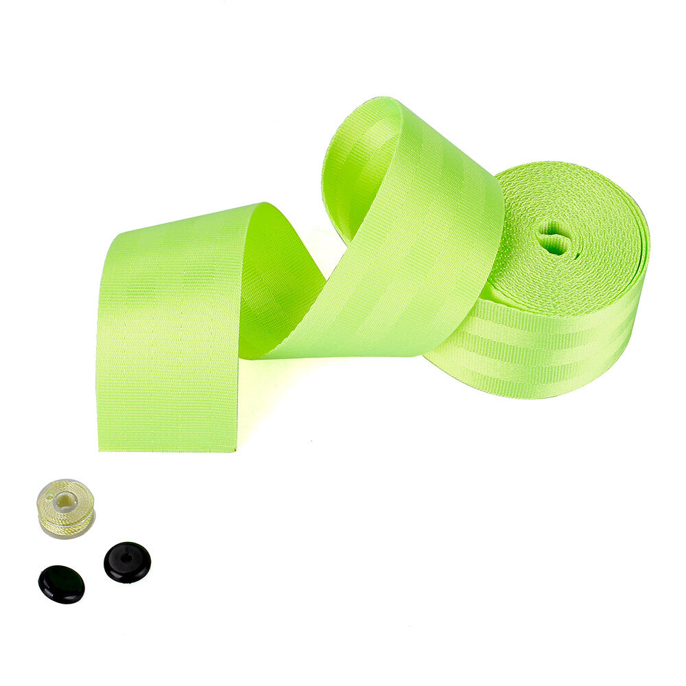 for Seat Belt Webbing Polyester for Seat Lap Retractable Nylon Safety Strap 3.5M Green