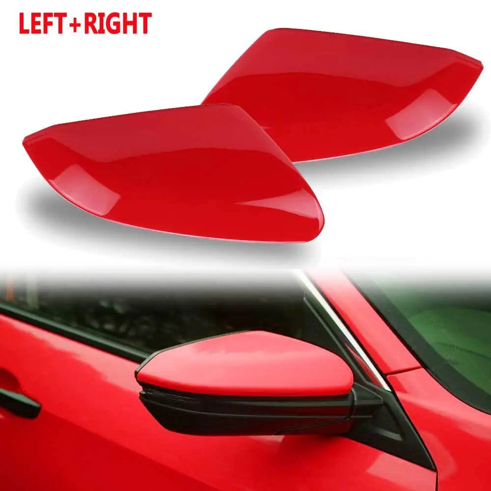 Driver Passenger Side Rear Mirror Cap Cover Red for Honda for Civic 2016-2021