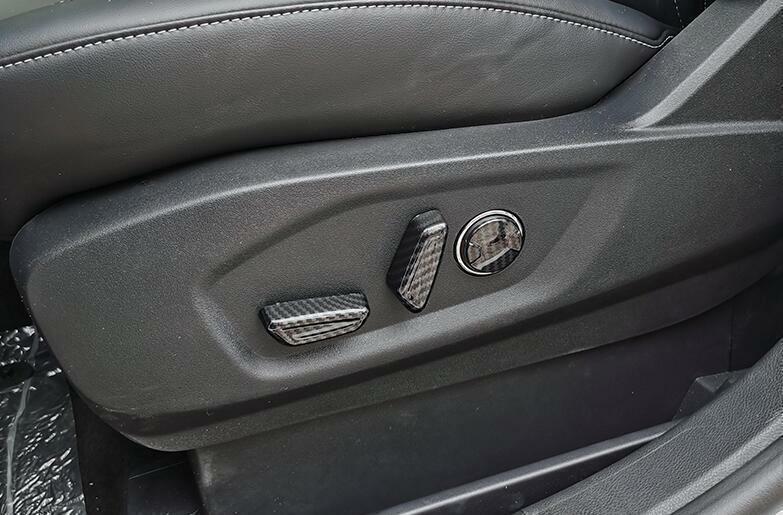 Fit for Ford Edge 2015-2021 Carbon Fiber Car for Seat Button Handle Cover Trim 6PCS