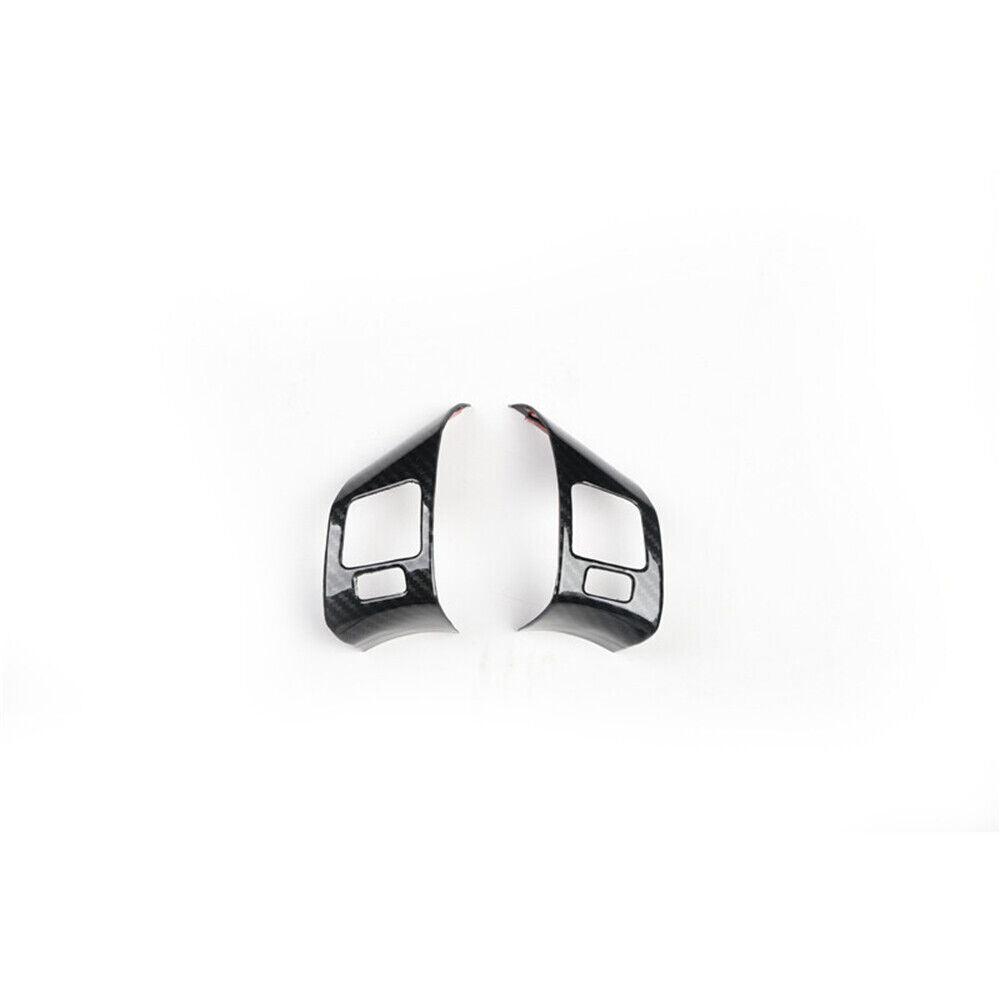 Steering Wheel Button Frame Trim 2pcs Fit for Lexus IS 06-11 Black Carbon Fiber