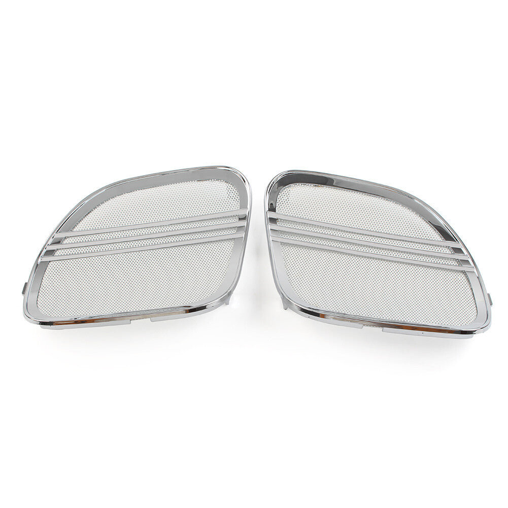 for Harley Road Glide 2015-2022 Tri-Line Speaker Grills Cover Trim Chrome Pair