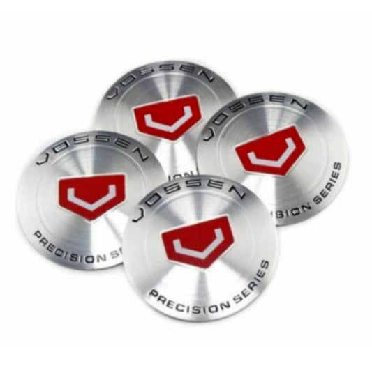 4x45mm Vossen Silver Red Wheel Center Sticker Wheel Rim Sticker Edge Sticker
