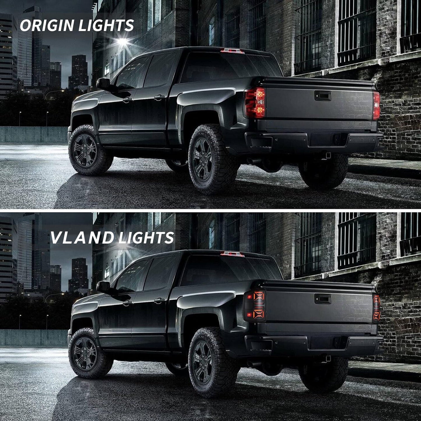 One pair of LED clear taillights suitable for GMI for Sierra 1500 2500 3500 HD 2014-2018
