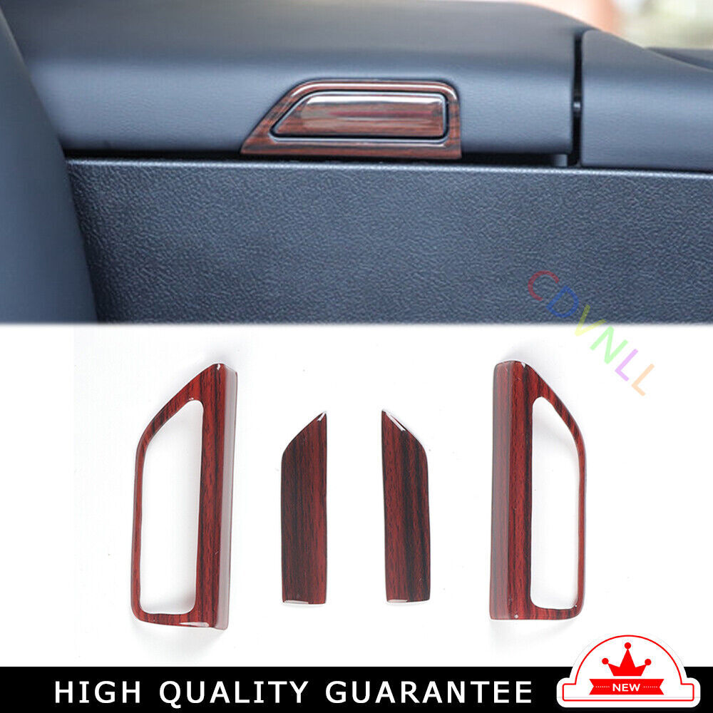 Middle Console Armrest Box Cover Trim 4PCS Fit for Lexus for ES 2015-2017 Red Wood