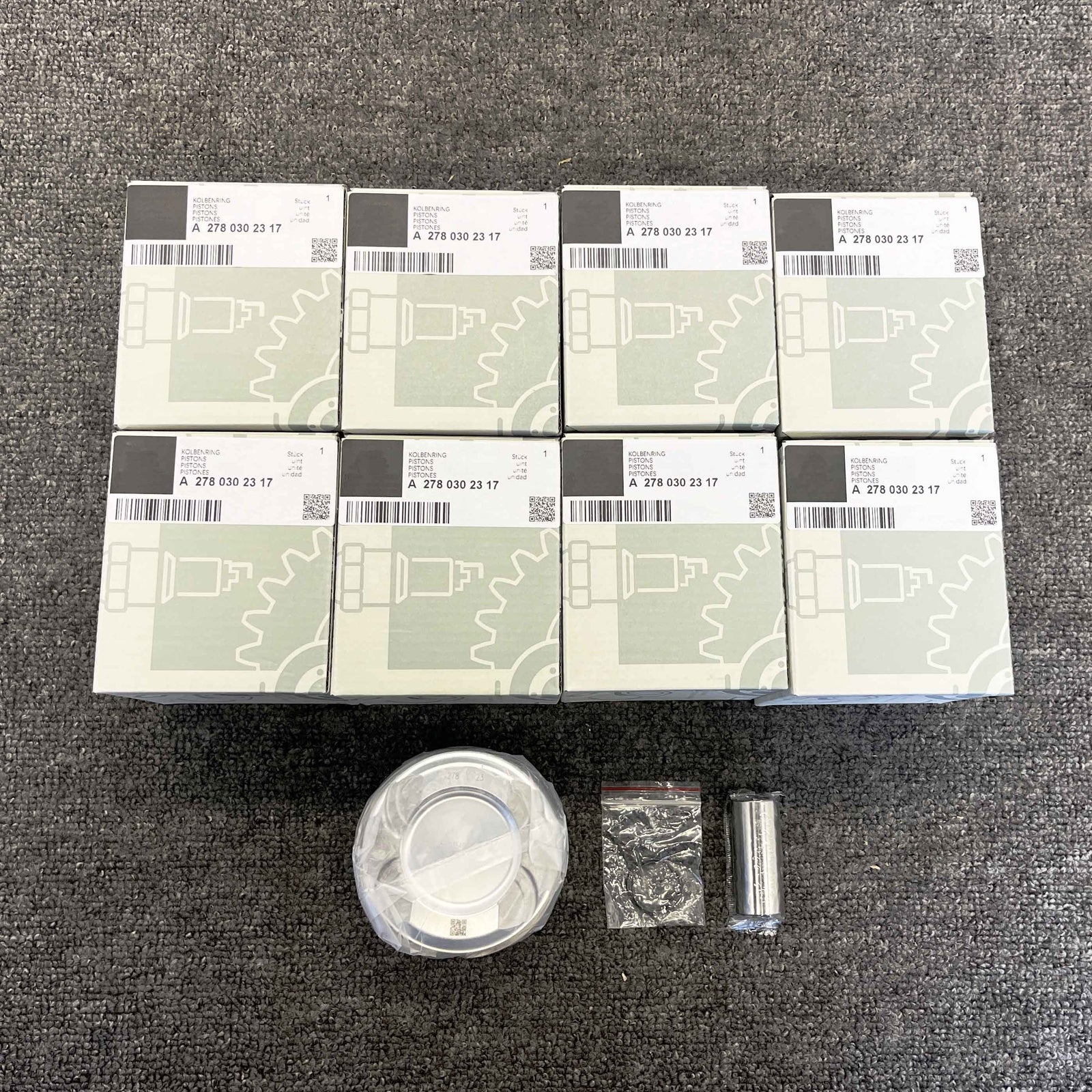 8-piece piston kit ¦µ92.9/24 mm M278 for Mercedes W166 W221 W222 4.6L 4.7L A2780302317