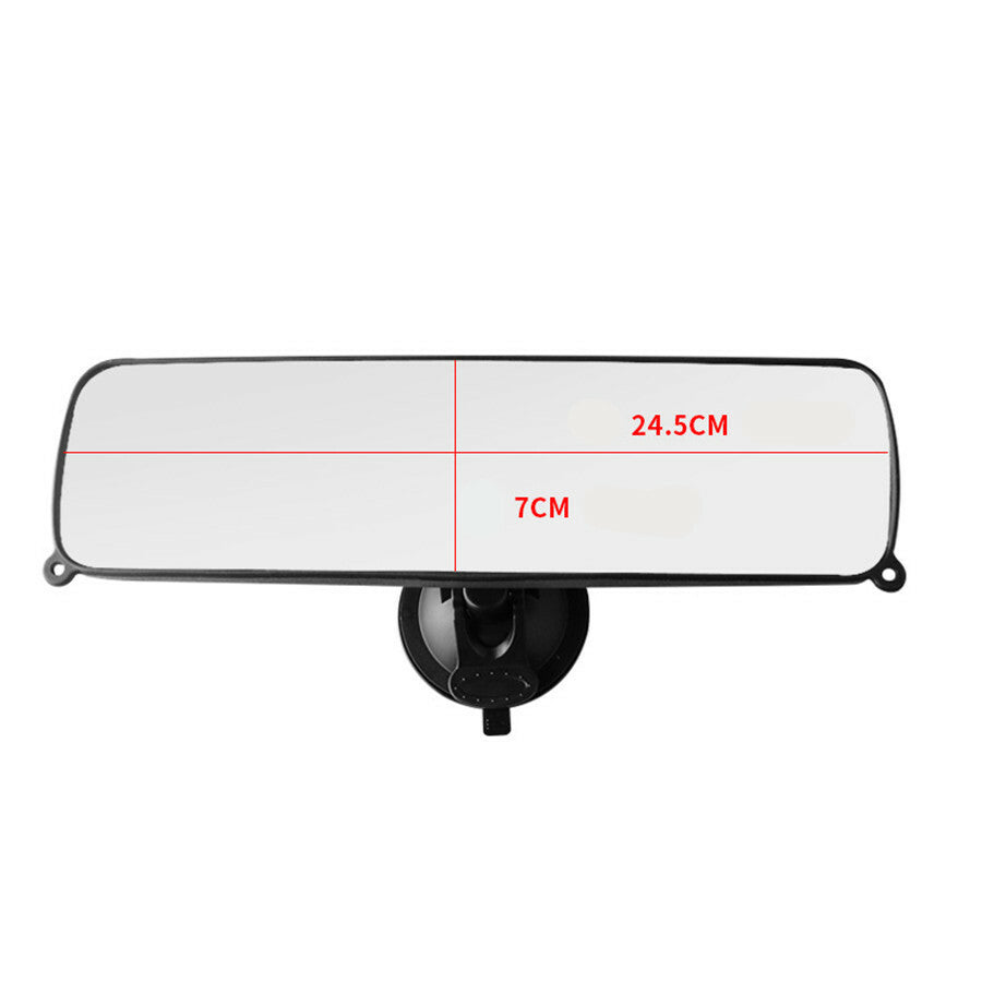Car Rear View Large Sucker Mirror Wide Flat Clear Lens Dash Mount Rearview Trim