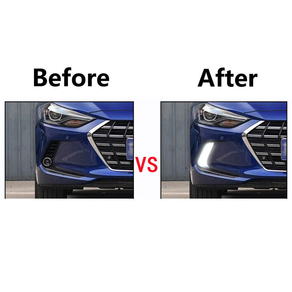 for Hyundai for Elantra LED DRL Daytime Running Fog Light Turn Signal Lamp 2017 2018