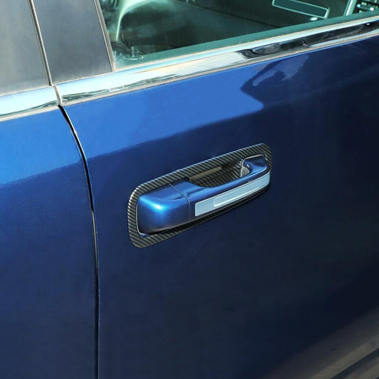 ABS carbon fiber door handle cup cover decorative frame for 2019-2024 for Dodge for RAM 1500