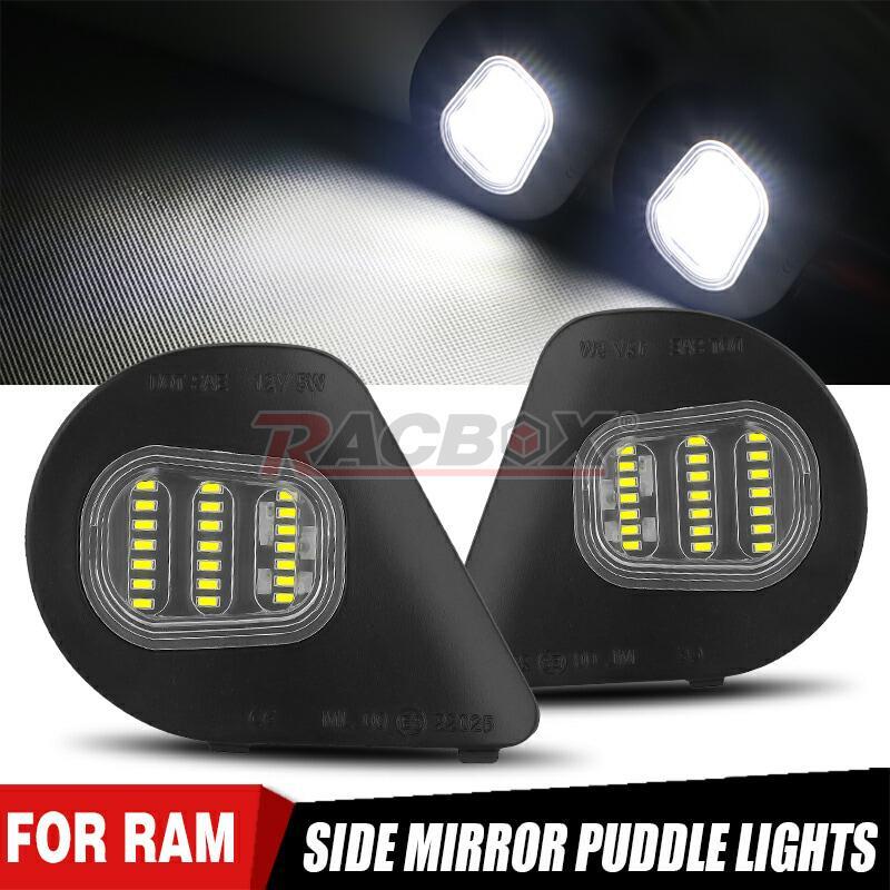 Pair Mirror Puddle Light 24LED Lamp for Dodge for Ram 1500 2500 3500 4500 2010-2019